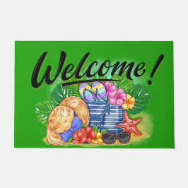 ようこそビーチ ドアマット