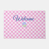 ようこそピンクのギンガム ドアマット (正面)