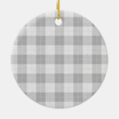 ようこそファミリ名ファームトラクタホワイトプレイド セラミックオーナメント (裏面)