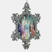 ようこそフェアリーランドオーナメント スノーフレークピューターオーナメント (左)