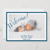 ようこそフォトスクリプトブルー統計誕生 案内状 (正面)