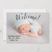 ようこそフォトスクリプト男女兼用誕生 案内状 (正面)