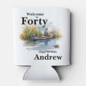 ようこそフォーティメンズウォーターカラー誕生日魚釣り 缶クーラー (裏面)