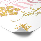 ようこそフローラスノーフレークONEderland誕生日サイン ポスター (角)