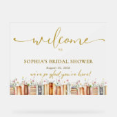 ようこそフローラブックストーリーブライダルシャワー アクリルサイン (正面)