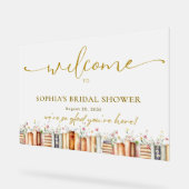 ようこそフローラブックストーリーブライダルシャワー アクリルサイン (傾斜)