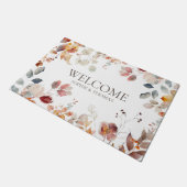 ようこそフローラ パーソナライズされた ドアマット (アングル)