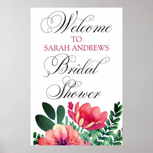 ようこそブライダルシャワーパーソナライズされた標識 ポスター (正面)