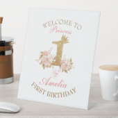 ようこそプリンセス1st誕生日パーティー 台座サイン (インサイチュ)