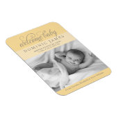 ようこそベビーエレガント写真の誕生のお知らせ マグネット (右側)