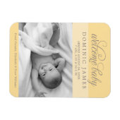 ようこそベビーエレガント写真の誕生のお知らせ マグネット (横)