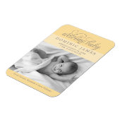 ようこそベビーエレガント写真の誕生のお知らせ マグネット (左側)