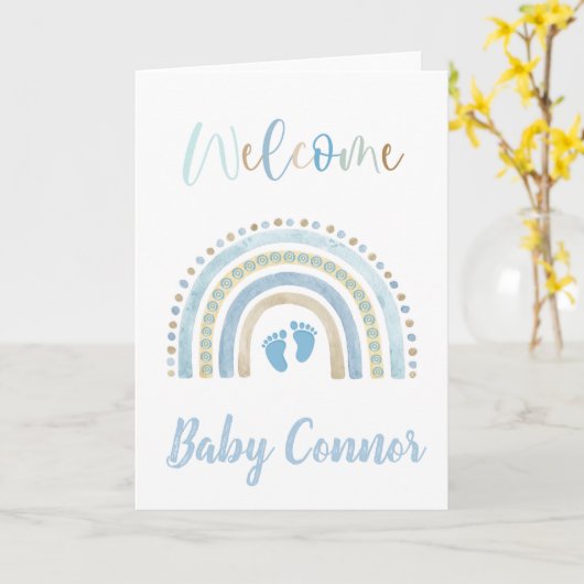 ようこそベビーカード |カスタマイズ可能な名前 カード (黄色い花)