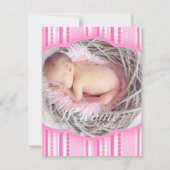 ようこそベビーガールピンクのパーティー写真の招待状 招待状 (正面)