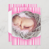ようこそベビーガールピンクのパーティー写真の招待状 招待状 (正面/裏面)