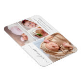 ようこそベビーガール写真コラージュ誕生のお知らせ マグネット (右側)