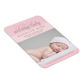 ようこそベビーガール |淡いピエレガントンクのフォト誕生 マグネット (右側)