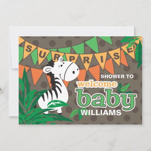 ようこそベビーサプライズベビーシャワー 招待状 (正面)