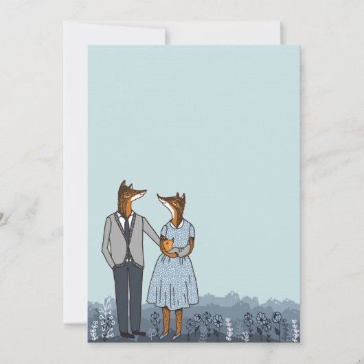 ようこそベビーシャワー/男の赤ちゃんアナウンス 招待状 (正面)