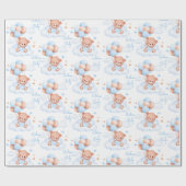 ようこそベビーテディベア雲の赤ちゃんシャワー ラッピングペーパー (フラット)