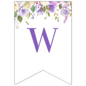 ようこそベビーパープルエレファントシャワースプリンクル バンティングフラッグ (第3の旗)