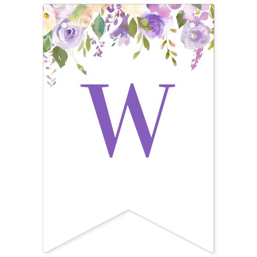 ようこそベビーパープルエレファントシャワースプリンクル バンティングフラッグ (第3の旗)