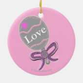 ようこそベビーピンクラトル誕生統計 セラミックオーナメント (裏面)