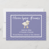 ようこそベビーフォトカードパープル 案内状 (裏面)