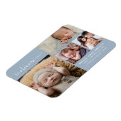 ようこそベビーフォトコラージュブルー誕生のお知らせ マグネット (左側)