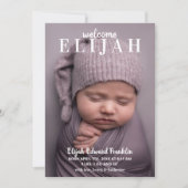 ようこそベビーフォトコラージュ誕生のお知らせ 案内状 (正面)