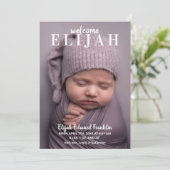 ようこそベビーフォトコラージュ誕生のお知らせ 案内状 (スタンド正面)