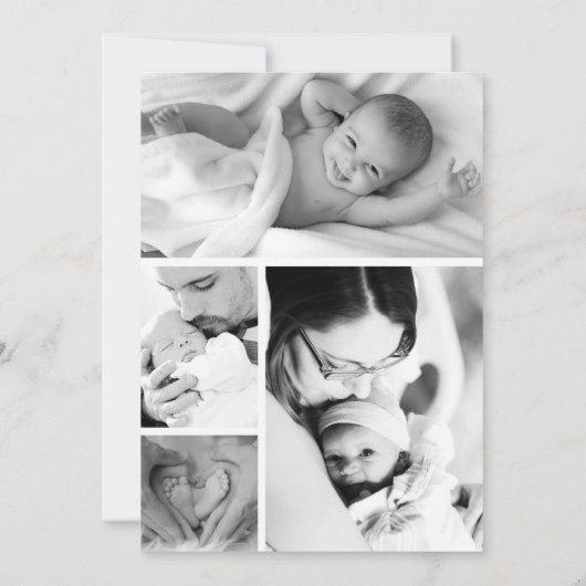 ようこそベビーフォトコラージュ誕生のお知らせ 案内状 (裏面)