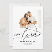 ようこそベビーフォトミニマモダンリスト誕生 案内状 (正面)