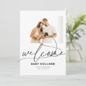 ようこそベビーフォトミニマモダンリスト誕生 案内状 (スタンド正面)