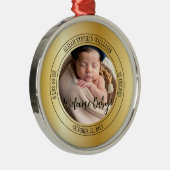 ようこそベビーフォト誕生統計記念 メタルオーナメント (右)