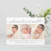 ようこそベビーモダンフォトコラージュ誕生 案内状 (スタンド正面)