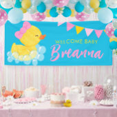 ようこそベビーラージガールラバーダックベビーシャワー 横断幕