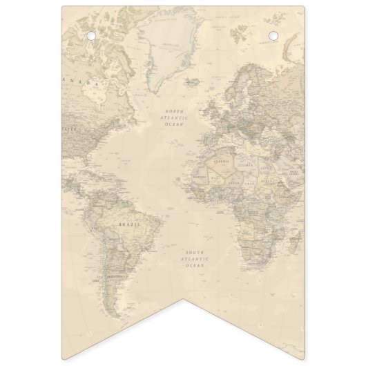 ようこそベビーヴィンテージ旅行地図シャワースプリンクル バンティングフラッグ (第1の旗)