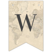 ようこそベビーヴィンテージ旅行地図シャワースプリンクル バンティングフラッグ (第3の旗)