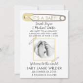 ようこそベビー写真の生誕通知カード 案内状 (正面)