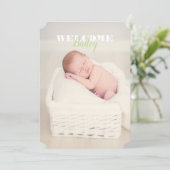ようこそベビー名写真…新生児発表 案内状 (スタンド正面)