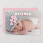 ようこそベビー名写真…新生児発表 案内状 (正面/裏面)