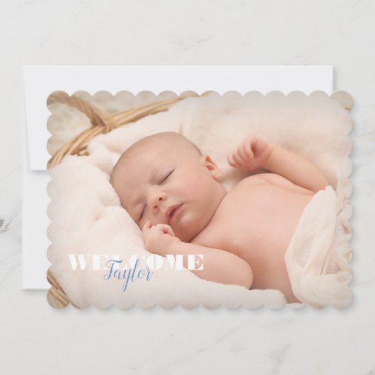 ようこそベビー名写真…新生児発表 案内状 (正面)