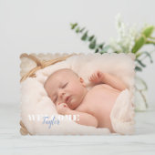 ようこそベビー名写真…新生児発表 案内状 (スタンド正面)