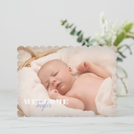 ようこそベビー名写真…新生児発表 案内状 (スタンド正面)