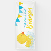 ようこそベビー名大ラバーダックベビーシャワー 横断幕 (縦)