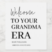 ようこそベビー妊娠のお知らせ ワインラベル (シングルラベル)