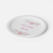 ようこそベビー物干し紙プレート – ベビーガール ペーパープレート (アングル)