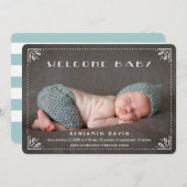 ようこそベビー甘い額縁誕生のお知らせ 案内状 (正面/裏面)