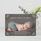 ようこそベビー甘い額縁誕生のお知らせ 案内状 (スタンド正面)